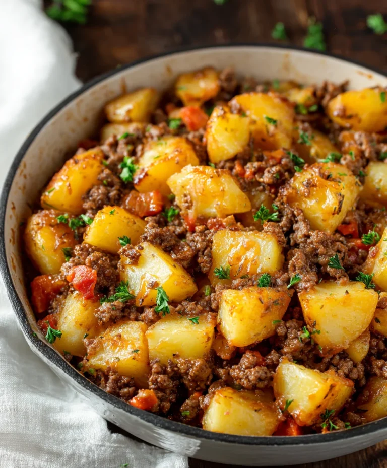 Easy Ground Beef and Potatoes Skillet Dinner