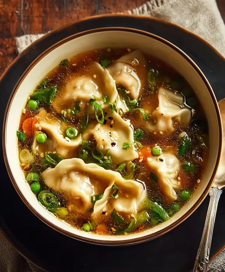Potsticker Beef Soup-Comforting Flavorful Bowl