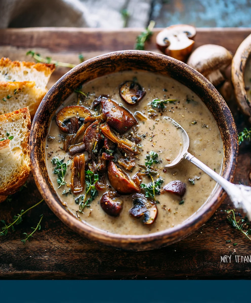 Wild Mushroom Caramelized Onion Non-Non-Alcoholic Alternative Soup