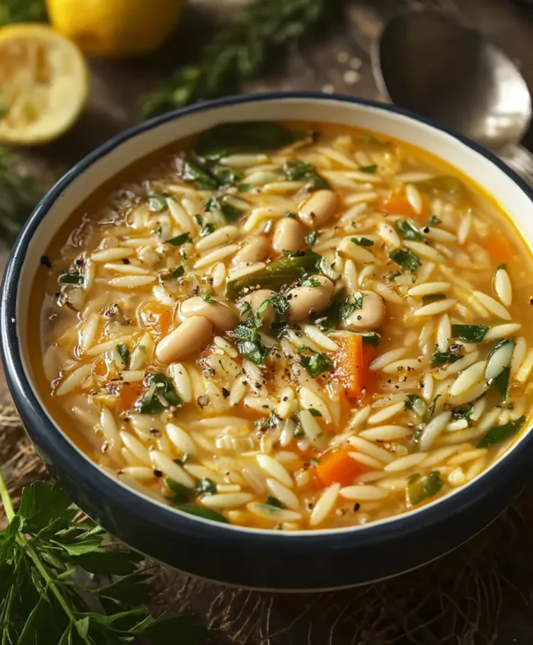 Zesty Lemon White Bean Orzo Soup-Quick & Easy Recipe