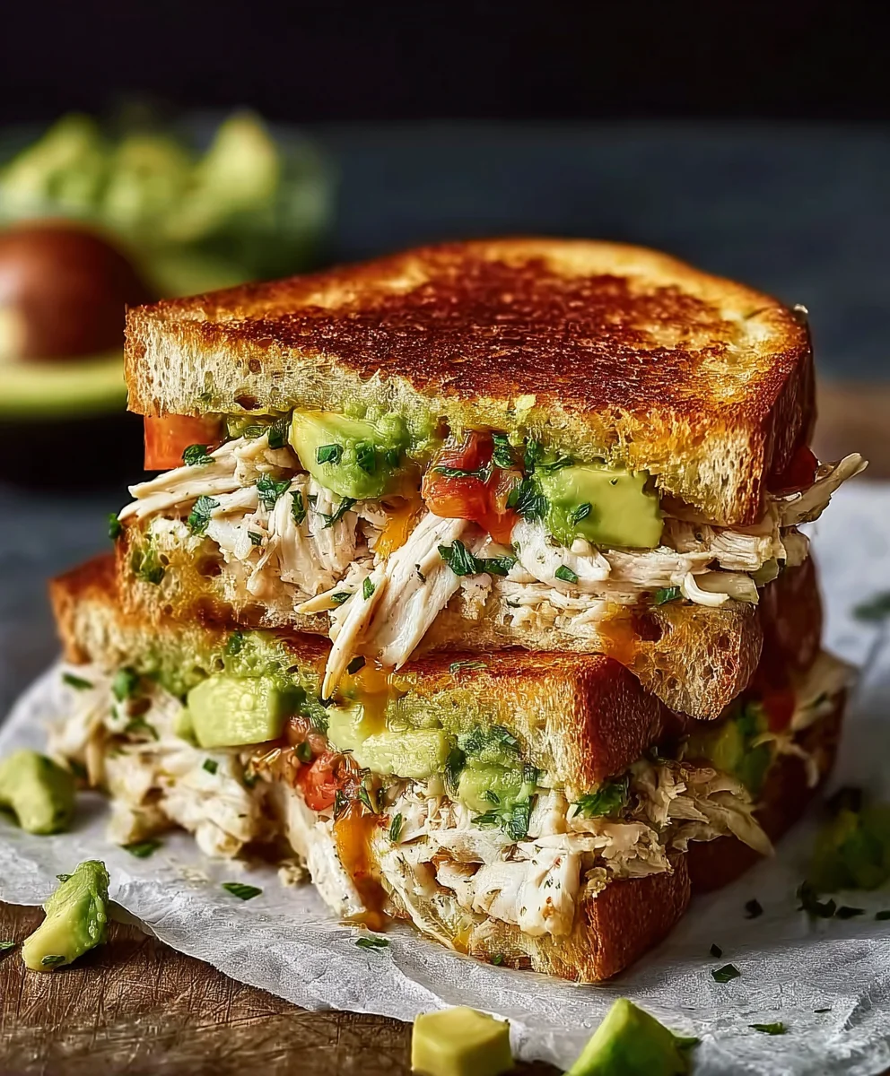 Chicken Avocado Melt-Easy Delicious Sandwich Recipe