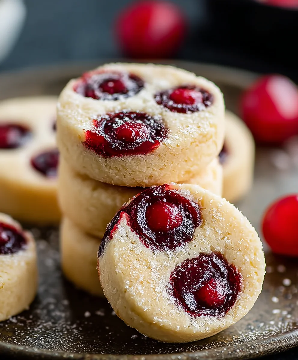 Christmas Maraschino Cherry Shortbread Cookies Festive Treat