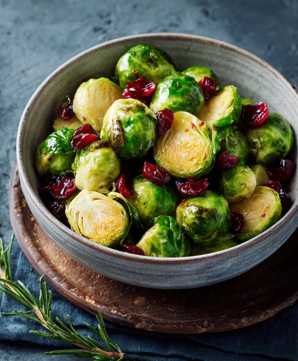 Easy Brussels Sprouts Cranberry Side Dish Recipe