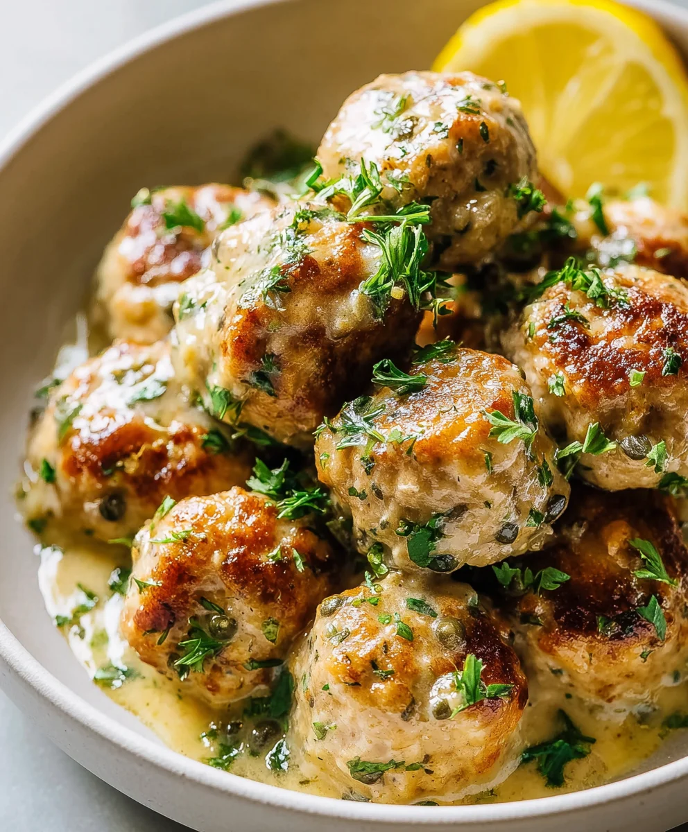 Easy Chicken Piccata Meatballs - Quick Dinner Idea