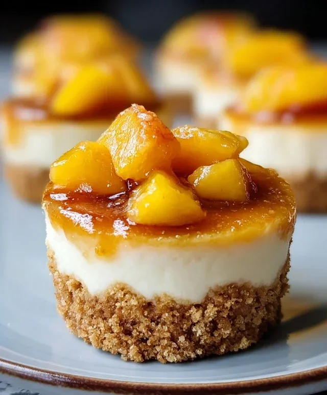 Peach Cobbler Mini Cheesecakes