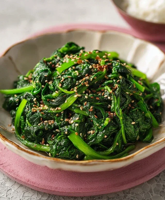 Korean Spinach Side Dish (Sigeumchi Namul)