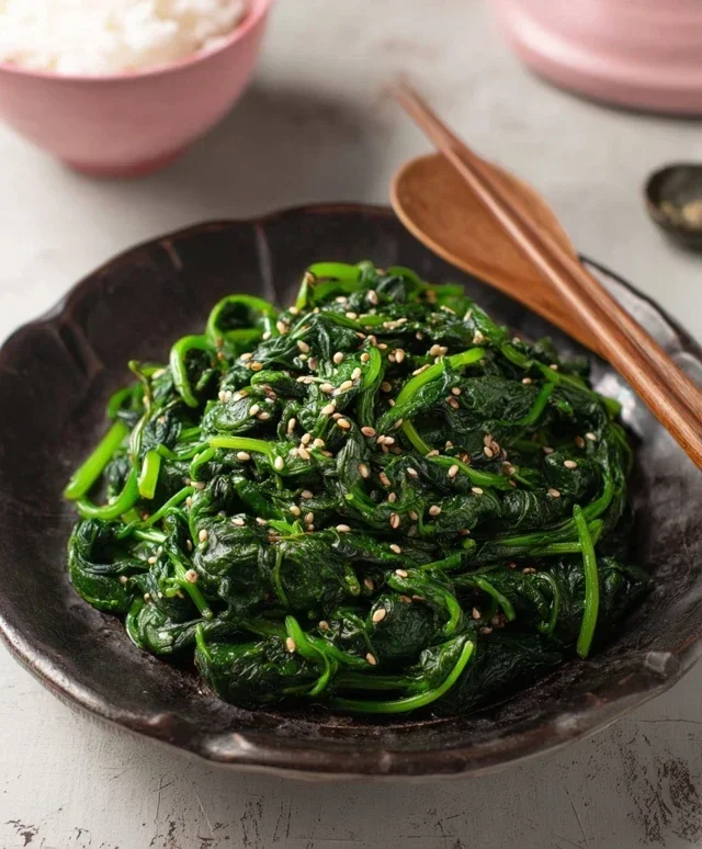 Korean Spinach Side Dish (Sigeumchi Namul)