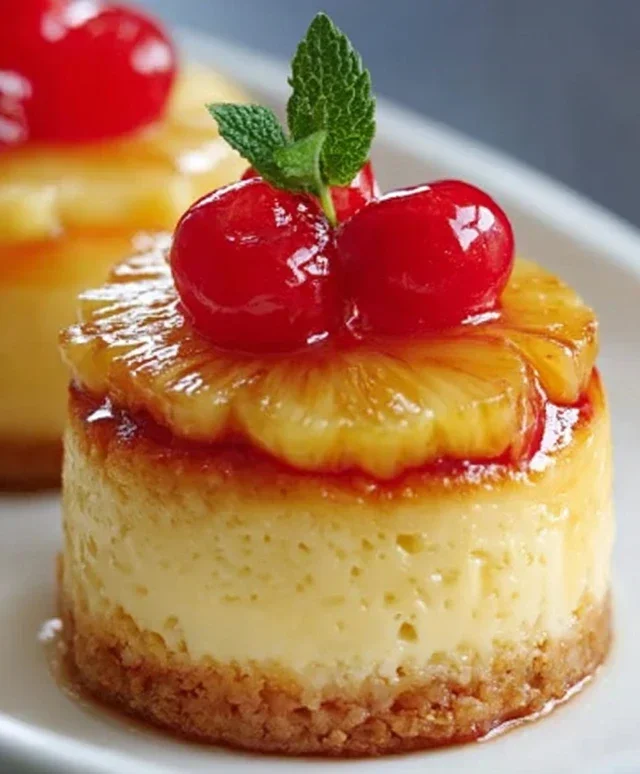 Mini Pineapple Upside-Down Cheesecakes