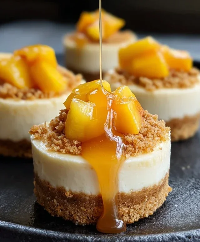 Peach Cobbler Mini Cheesecakes