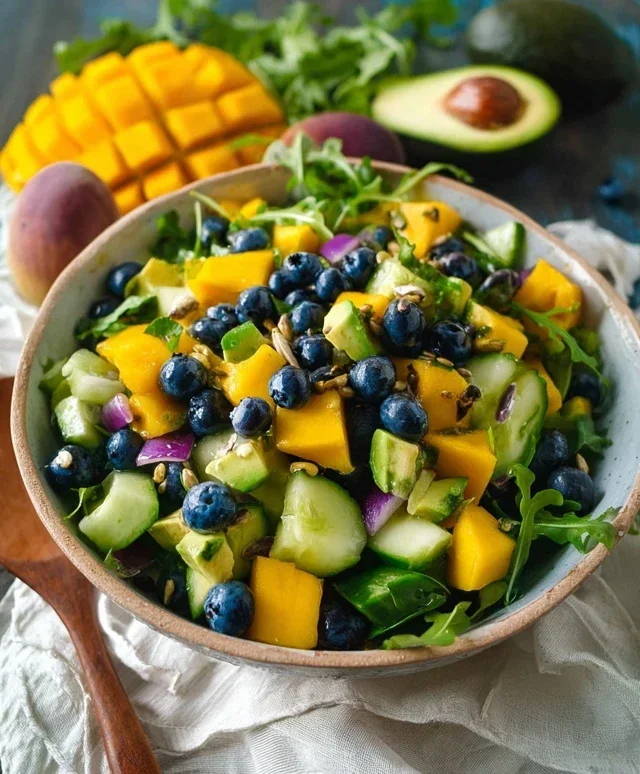 Mango Cucumber Salad with Blueberry and Avocado
