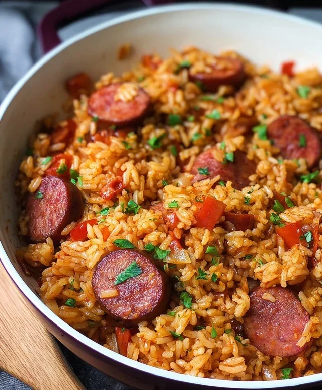 One Pot Smoked Sausage And Rice