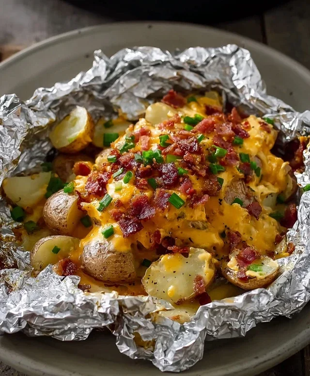 Cheesy Beef Beef Bacon Ranch Potato Foil Packets