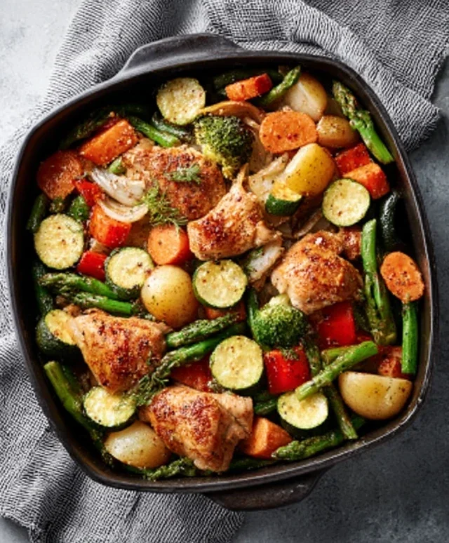 Air Fryer Chicken and Vegetables (in 15 minutes!)