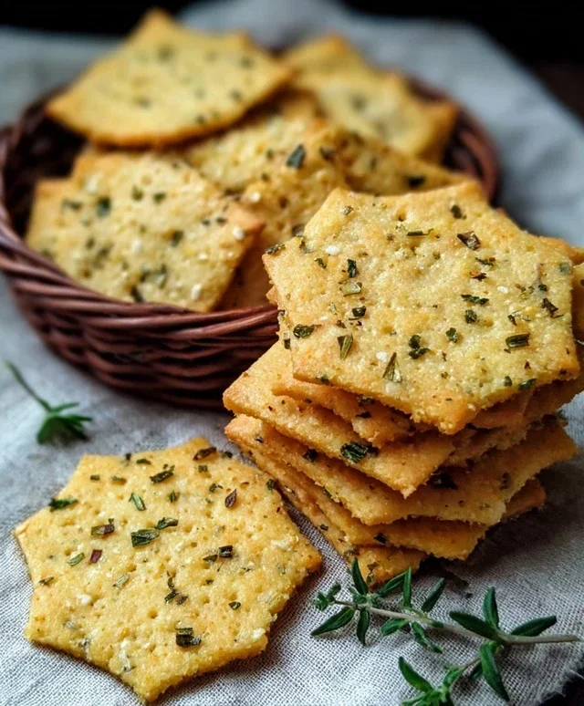 Garlic and Herb Chickpea Flour Snack Crackerss