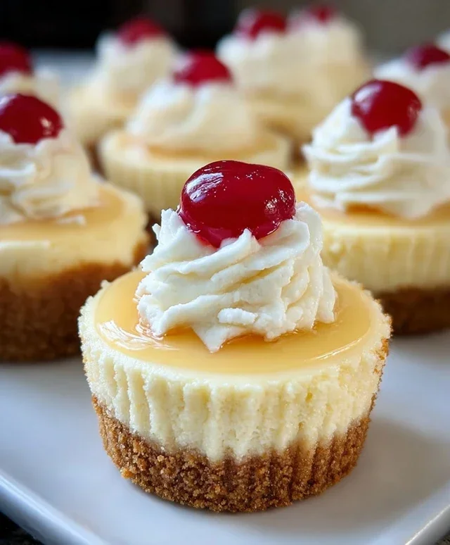 Super Easy Mini Cheesecakes with Vanilla Wafer Crust