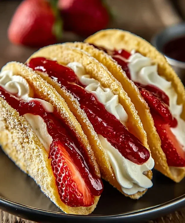 Strawberry Cheesecake Dessert Tacos