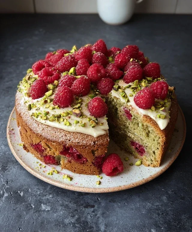 Pistachio Raspberry Cake