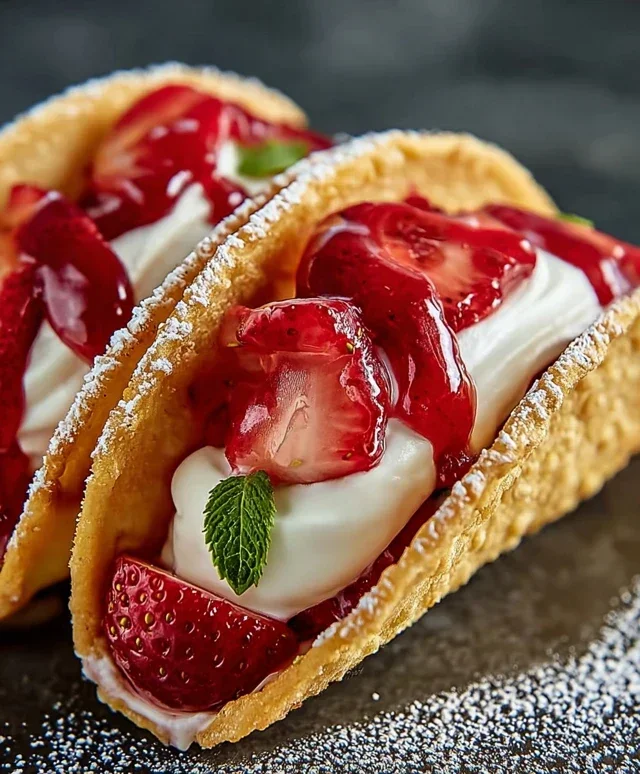 Strawberry Cheesecake Dessert Tacos