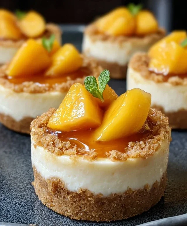 Peach Cobbler Mini Cheesecakes