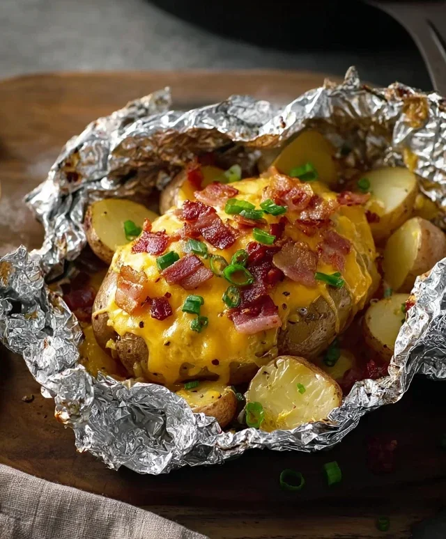 Cheesy Beef Beef Bacon Ranch Potato Foil Packets