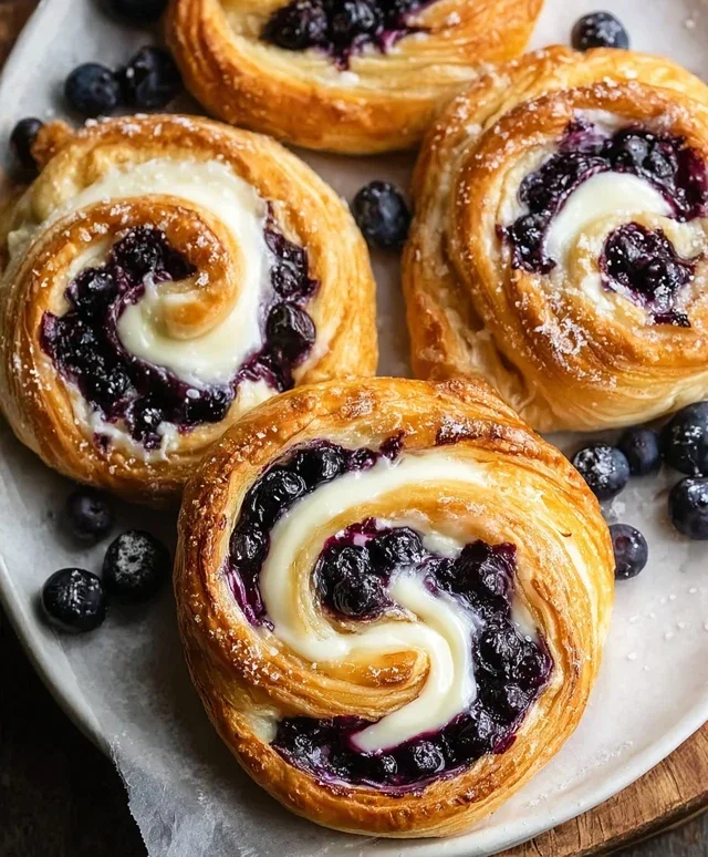 Swirled Blueberry Cream Cheese Danish
