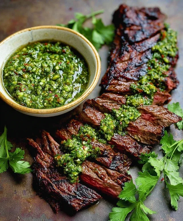 Skirt Steak Marinade Recipe with Chimichurri Recipe