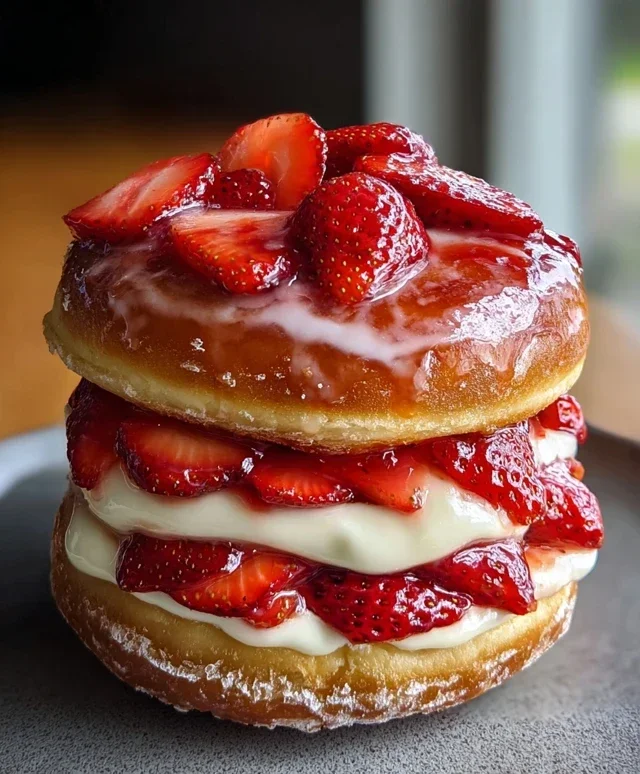 Strawberry Cheesecake Doughnut Burger