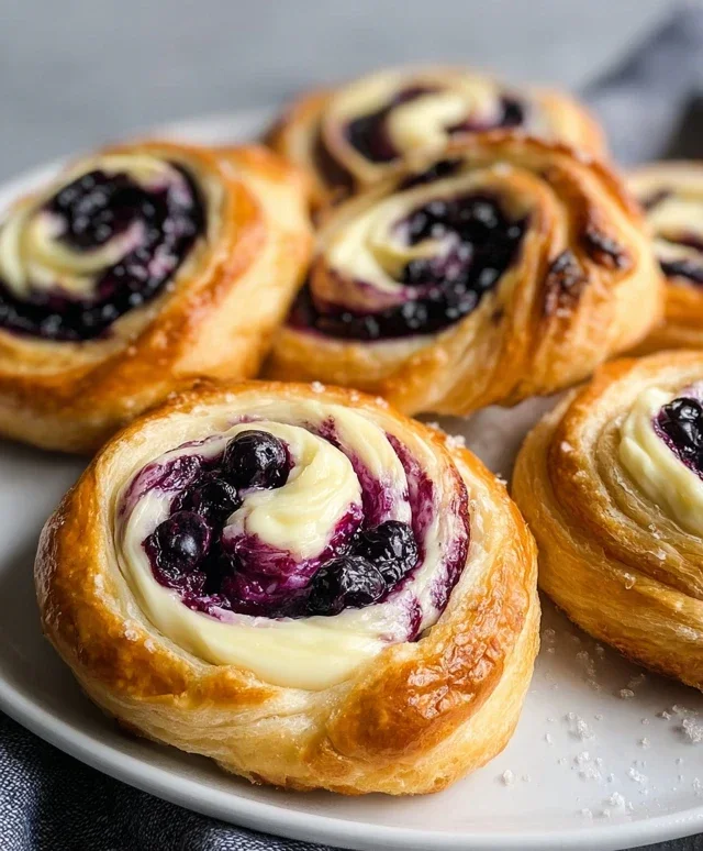 Swirled Blueberry Cream Cheese Danish