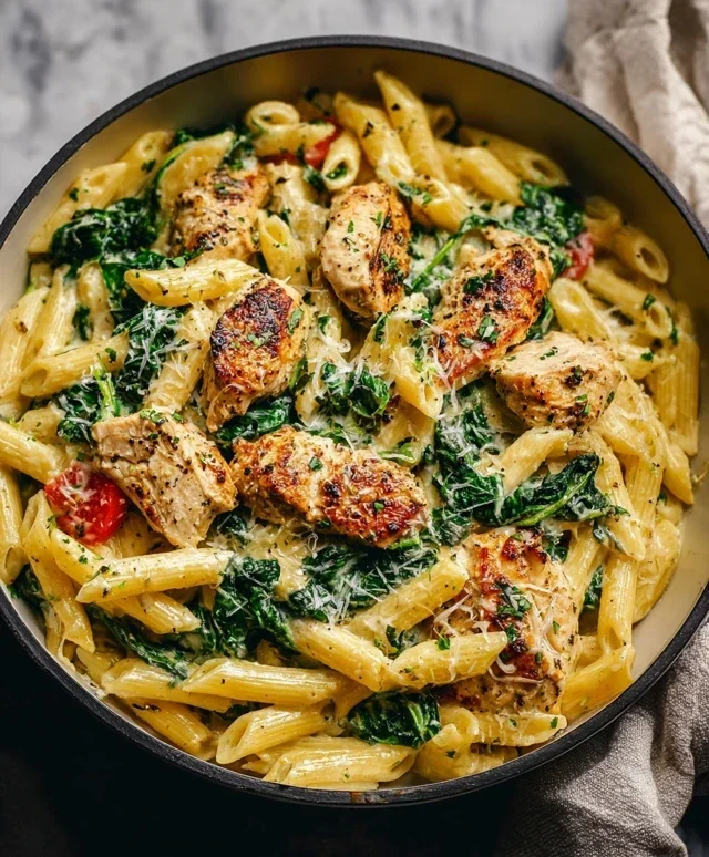 Healthy Garlic Parmesan Chicken Pasta