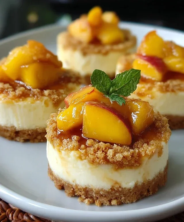 Peach Cobbler Mini Cheesecakes