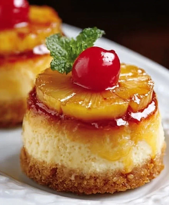 Mini Pineapple Upside-Down Cheesecakes