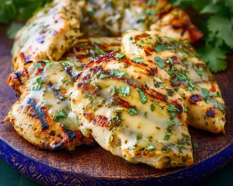 Grilled Salsa Verde Pepper Jack Chicken