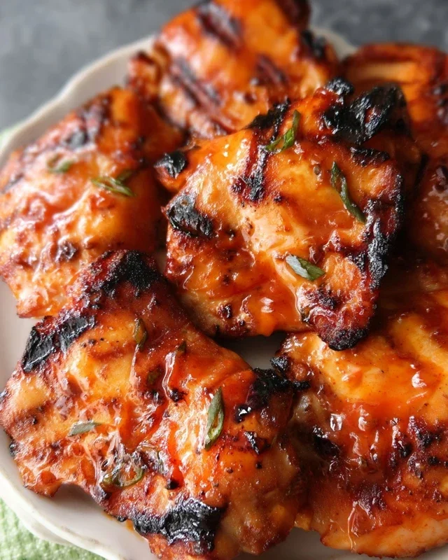 Grilled Honey Buffalo Chicken Thighs