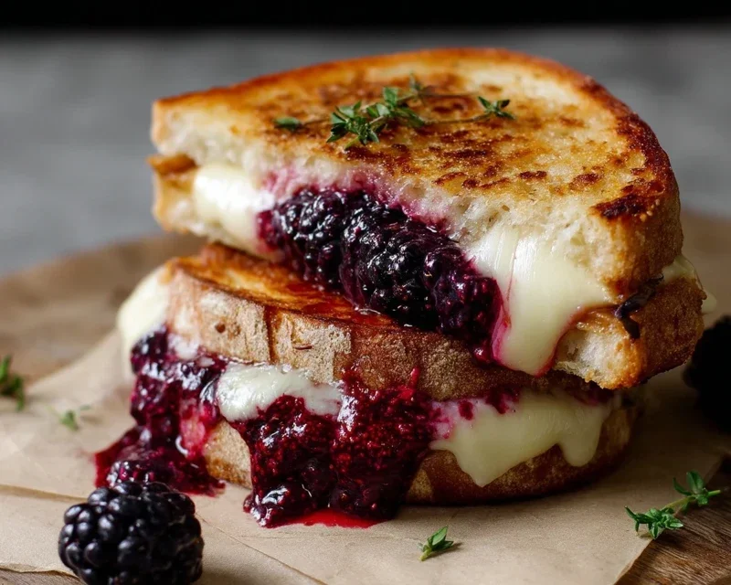 Blackberry Balsamic and Brie Grilled Cheese