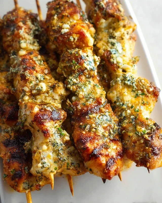 Ranch Garlic Parmesan Chicken Skewers