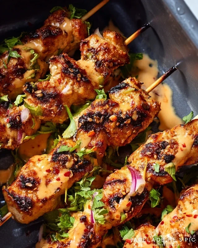 Bang Bang Chicken Skewers