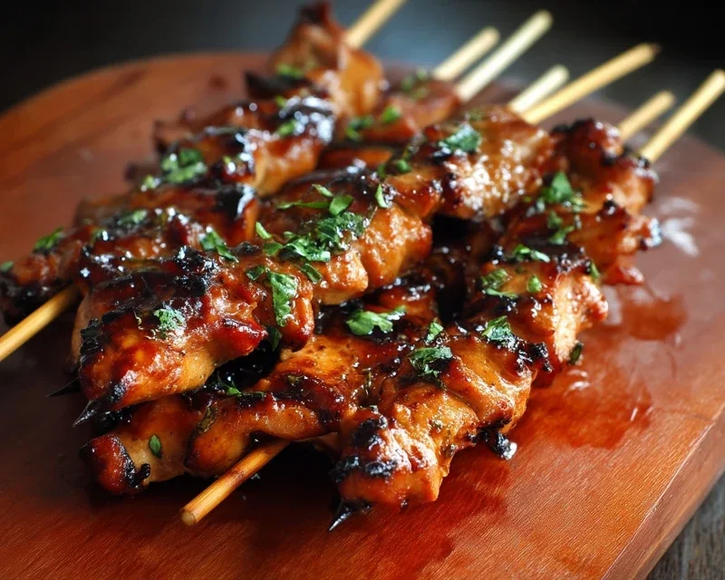 Sticky Bourbon Extract Extract Chicken Skewers