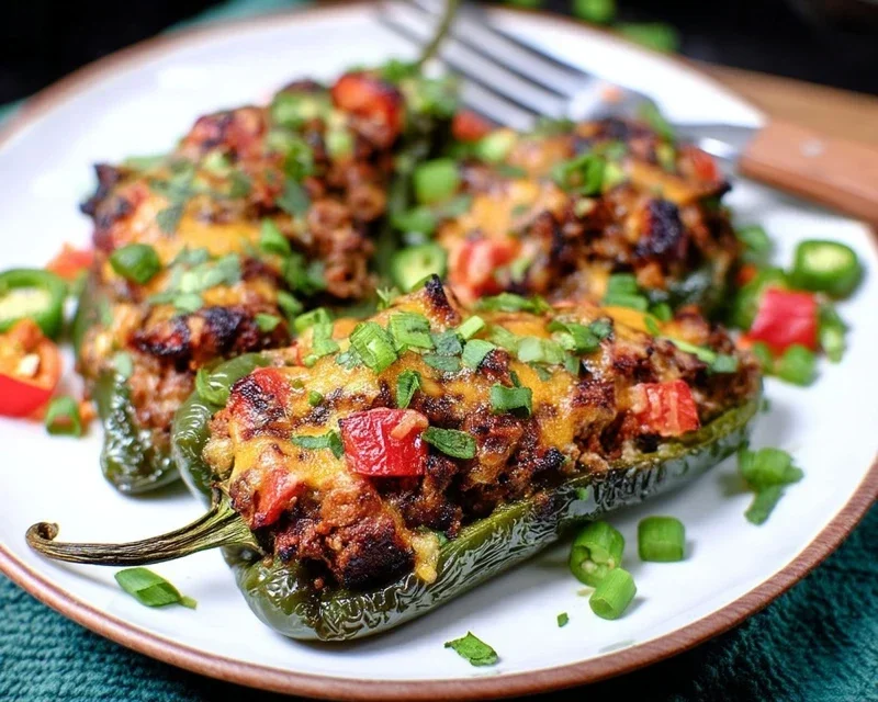 Brisket Stuffed Poblano Peppers