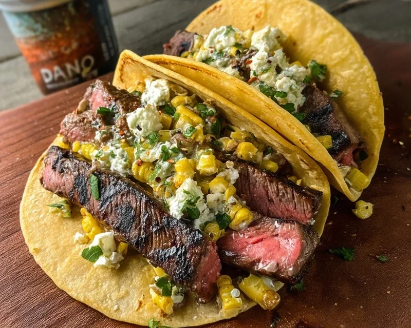 Grilled Elote Steak Tacos