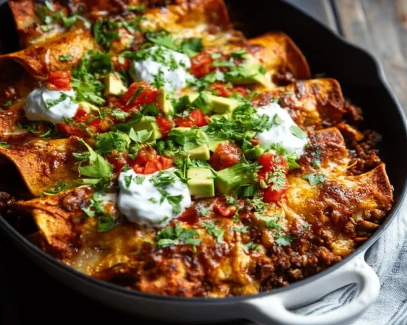 Beef Skillet Enchiladas