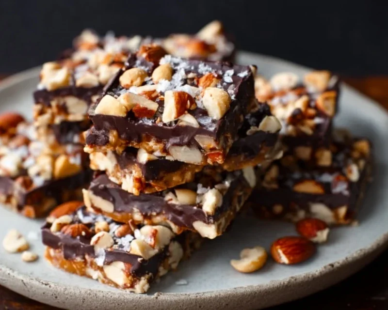 Dark Chocolate and Sea Salt Nut Bars