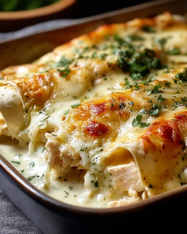Creamy White Chicken Enchiladas