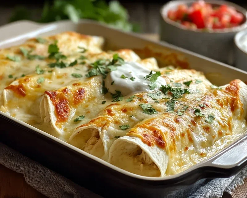 Creamy White Chicken Enchiladas