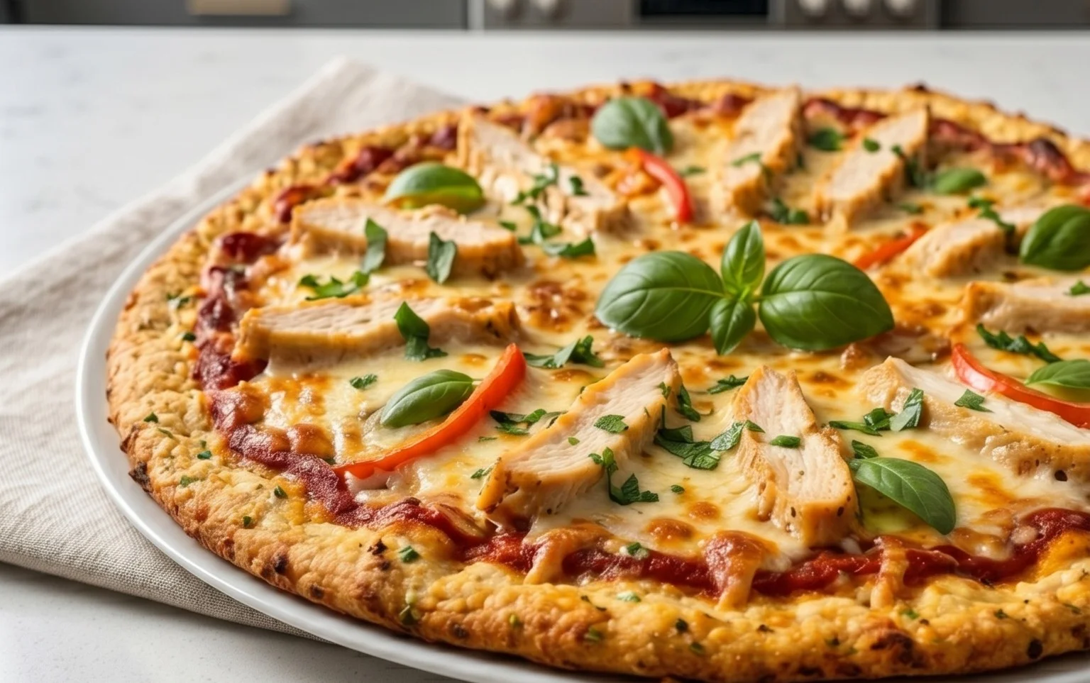 Chicken Crust Pizza (Low Carb + High Protein