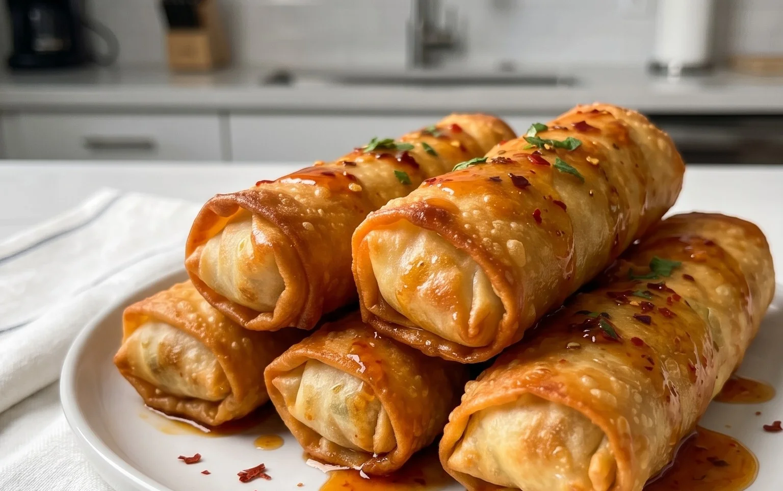 Indulgent Oven Fried Feta Rolls with Chili Honey Magic