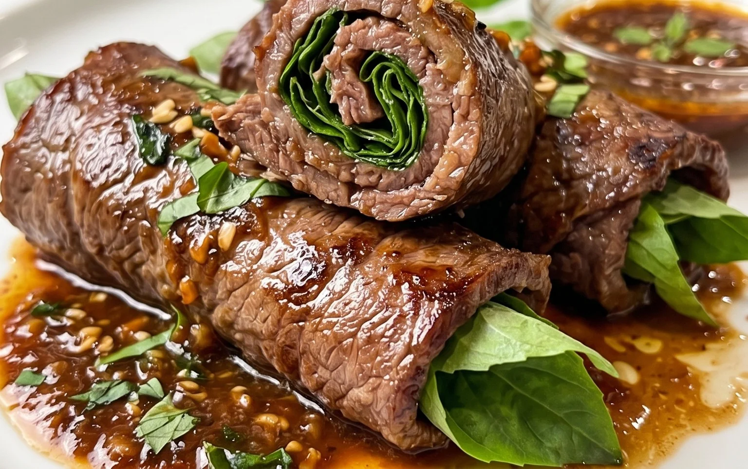 Thai Basil Beef Rolls