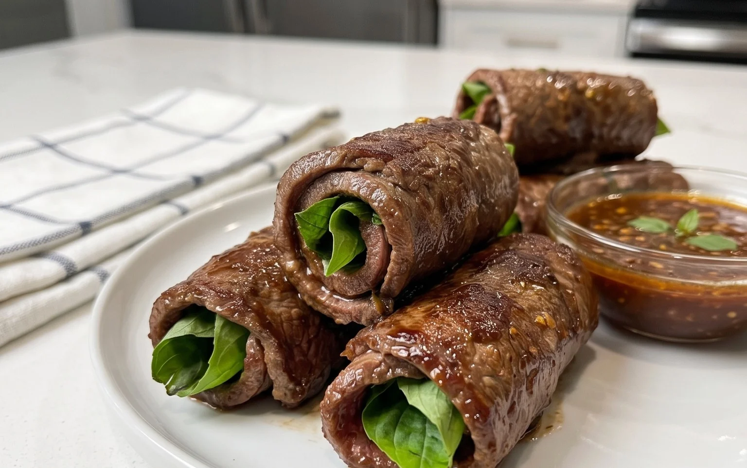 Thai Basil Beef Rolls