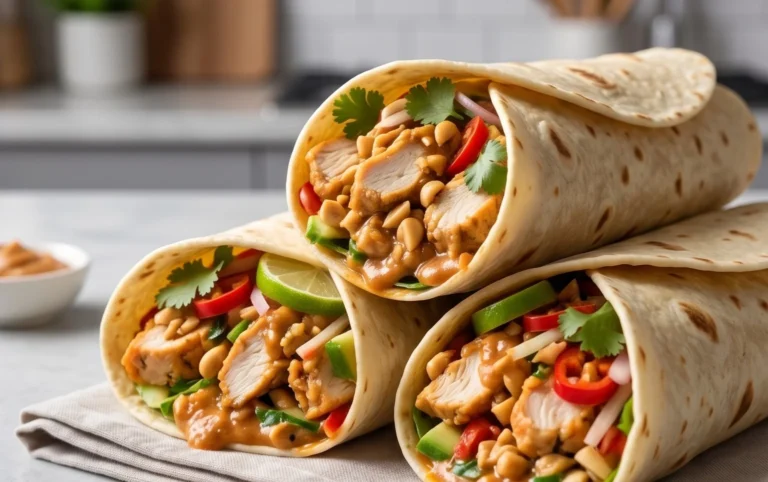 Thai Peanut Chicken Wraps