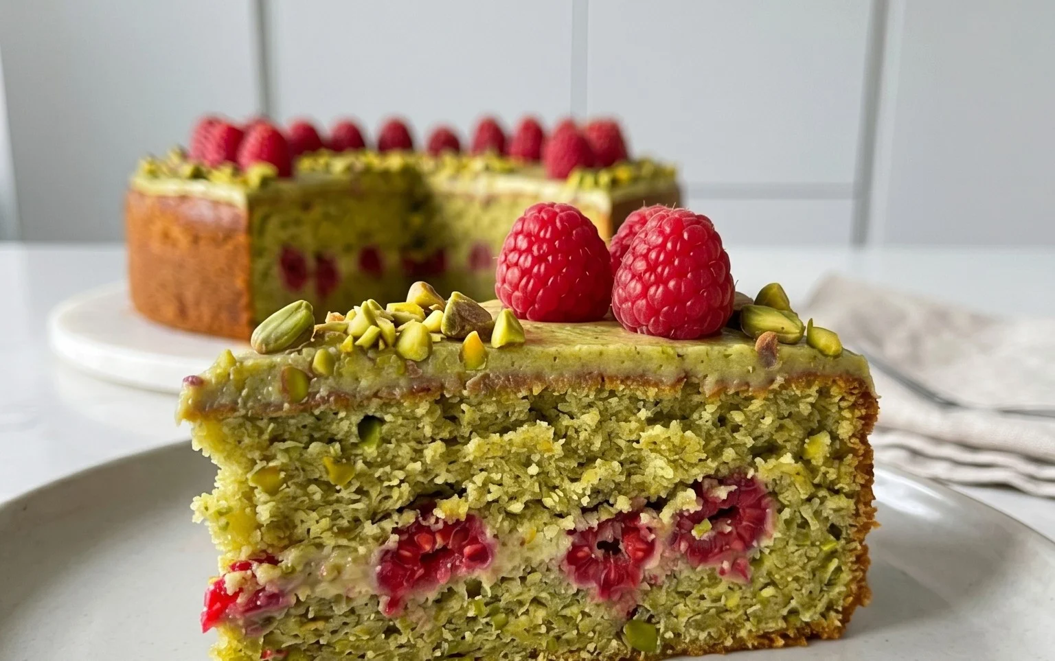 Pistachio Raspberry Cake
