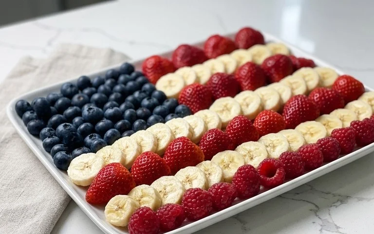 4th of July Fruit Platter Idea | How to Make an American Flag
